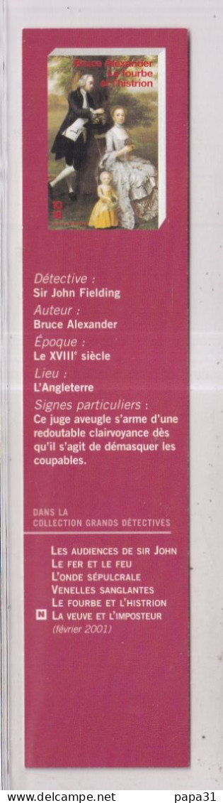 MARQUE PAGE -  Pub Du Livre Le Fourbe Et L'histrion De Bruce Alexander - Bookmarks