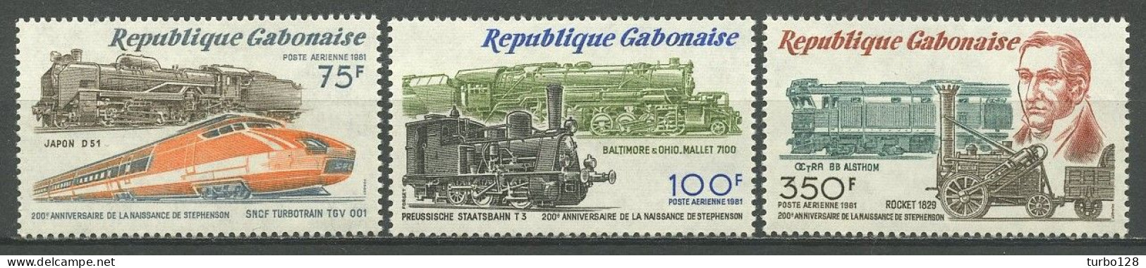 GABON 1981 PA N° 247/249 ** Neufs MNH Superbes C 10 € Trains  TGV 01 Locomotive Mallet 7100 BB Stephenson Transports - Gabon (1960-...)