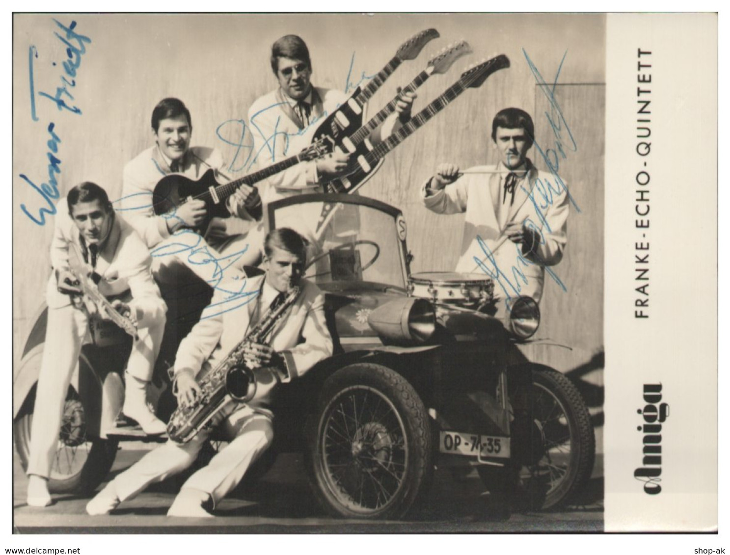 Y28851/ Franke-Echo-Quintett Beat- Popgruppe Autogramme  Autogrammkarte 60er  - Handtekening