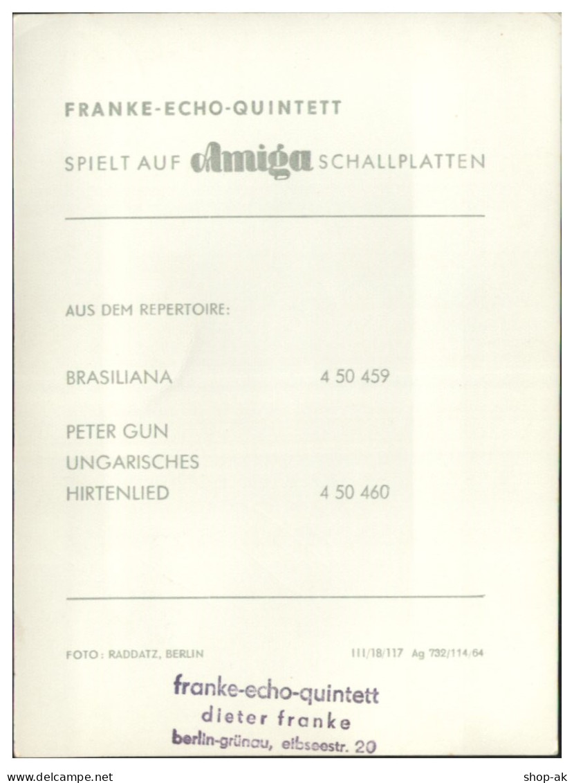Y28851/ Franke-Echo-Quintett Beat- Popgruppe Autogramme  Autogrammkarte 60er  - Autógrafos