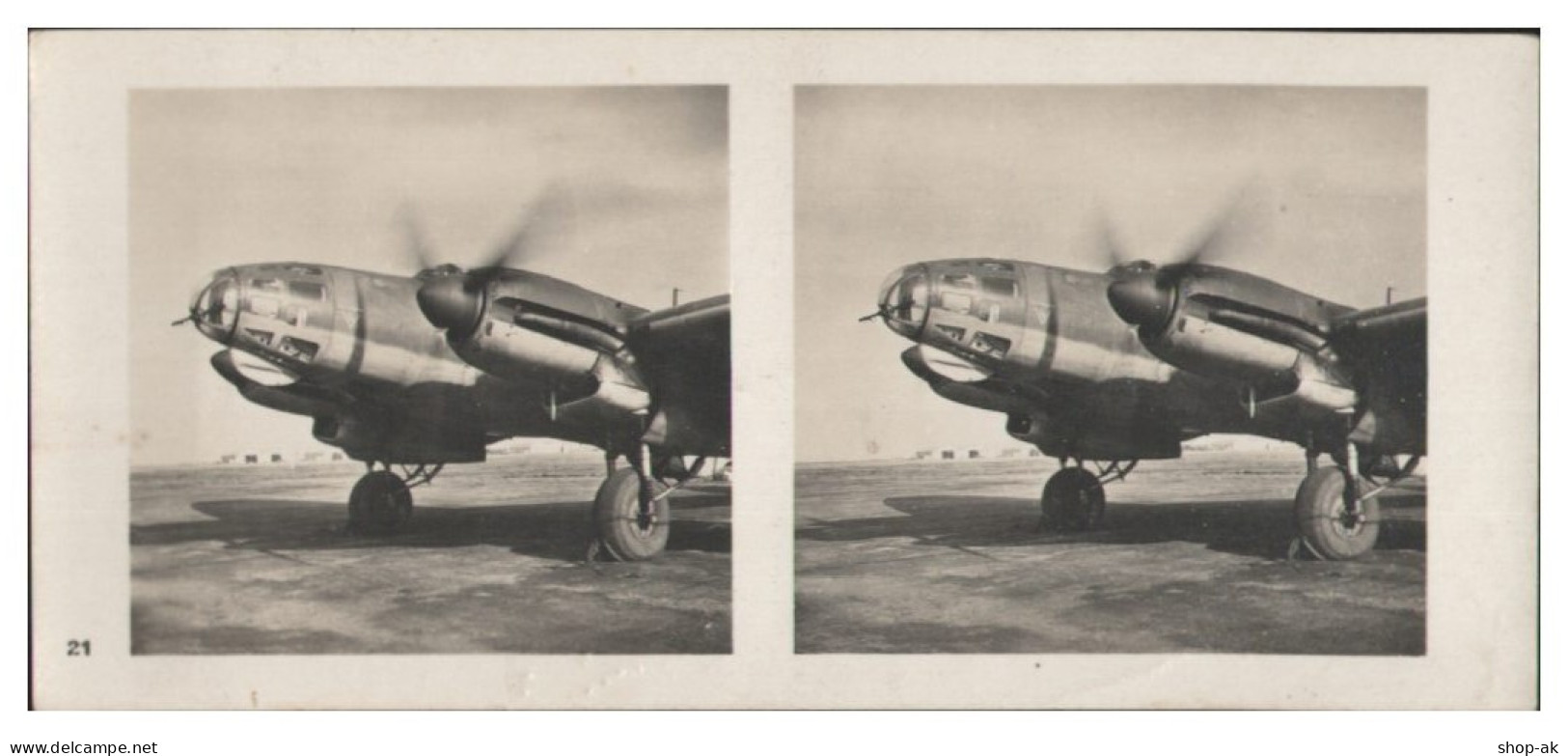 Y28392/ Stereofoto  Heinkel Flugzeug 1942 - Guerra 1939-45