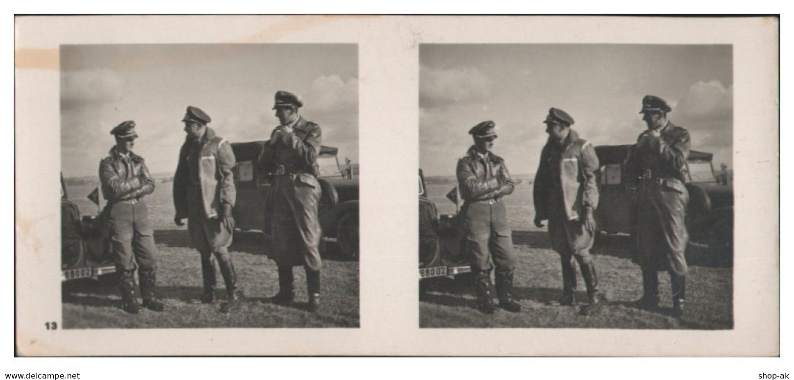 Y28386/ Stereofoto  Links Hauptmann Joppin Jagdgruppen-Kommandeur 1942 Flieger - Weltkrieg 1939-45