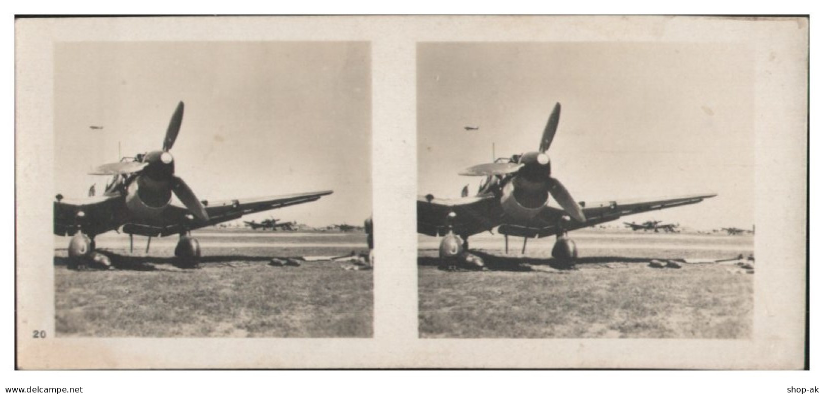 Y28379/ Stereofoto  Flugzeug  Stukas Vor Dem Einsatz 1942 - Weltkrieg 1939-45