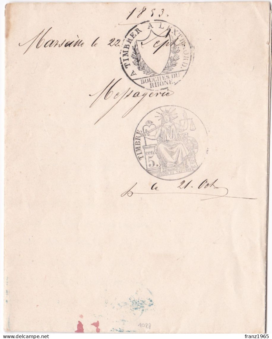 Timbrer à L'extraordinaire - Direction De Services Maritimes Des Messageries Imperiales - Marseille 1853 - Sin Clasificación