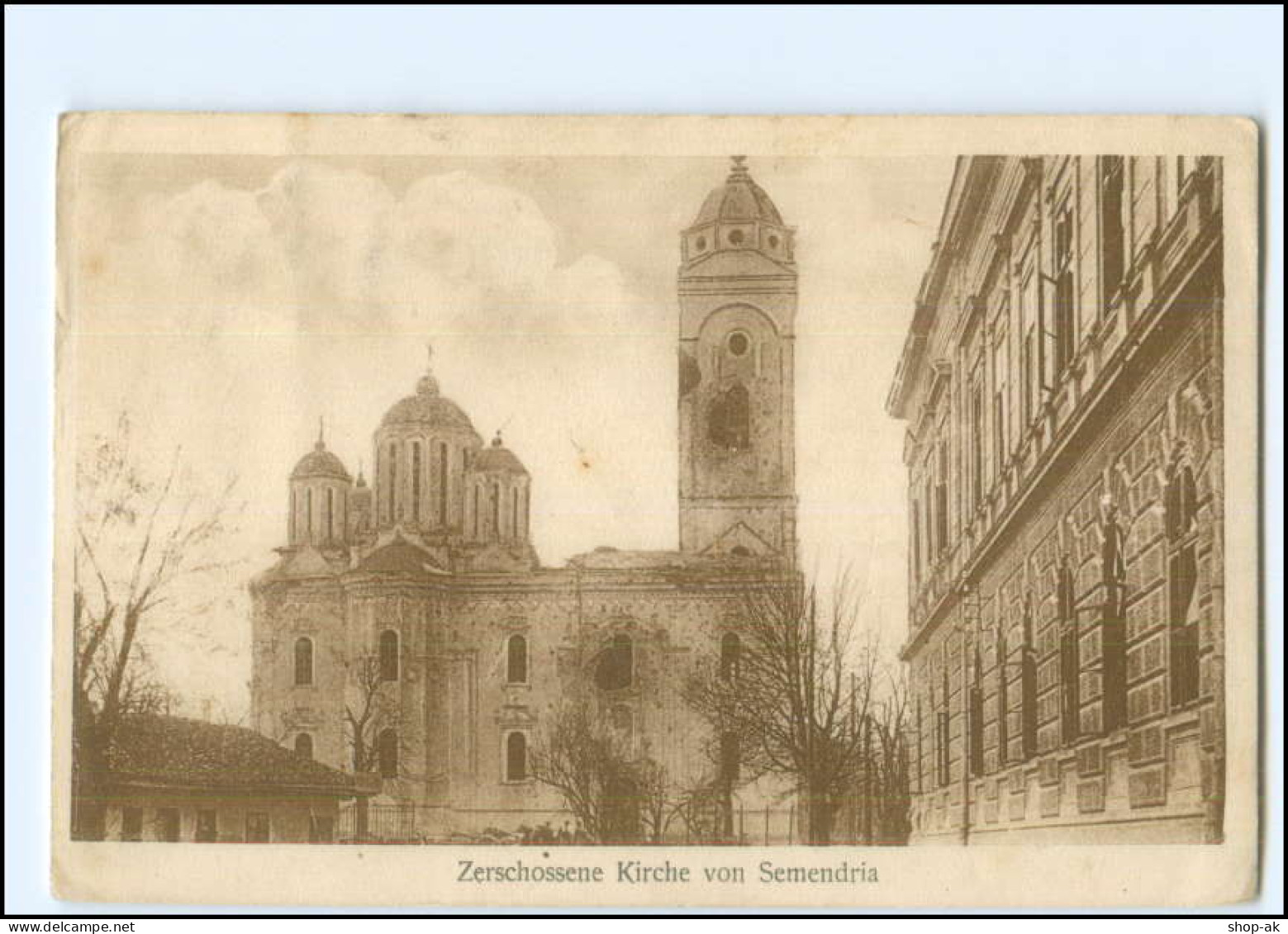 V4177/ Semendria Zerschossene Kirche 1. Weltkrieg AK Serbien Ca.1915 - Serbien