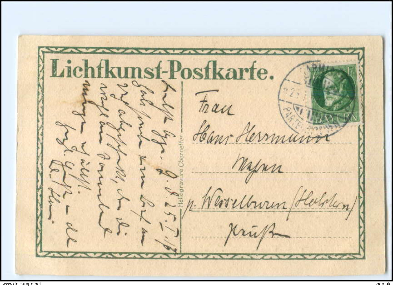 Y24285/ Werdenfelser In Volkstracht  Lichtkunst-Postkarte AK 1917  Bayern  - Sonstige & Ohne Zuordnung