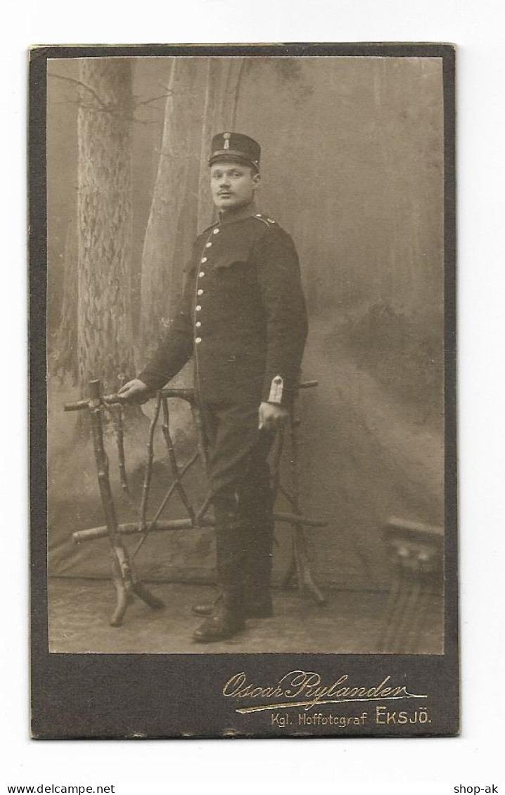 Y24225/ CDV Foto Soldat Militär Atelier O. Rylander, Eksjö Schweden Ca.1910 - Otros & Sin Clasificación