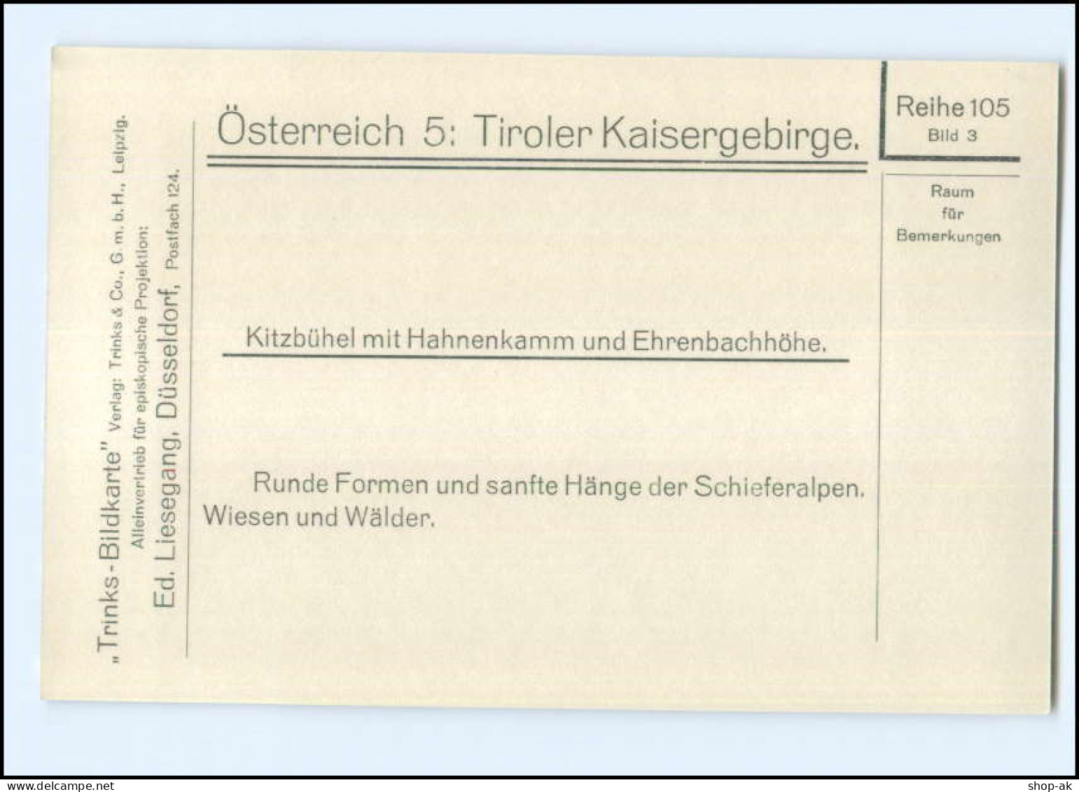 S3475/ Kitzbühel  Tirol Trinks-Bildkarte AK-Format Ca.1925 - Sonstige & Ohne Zuordnung