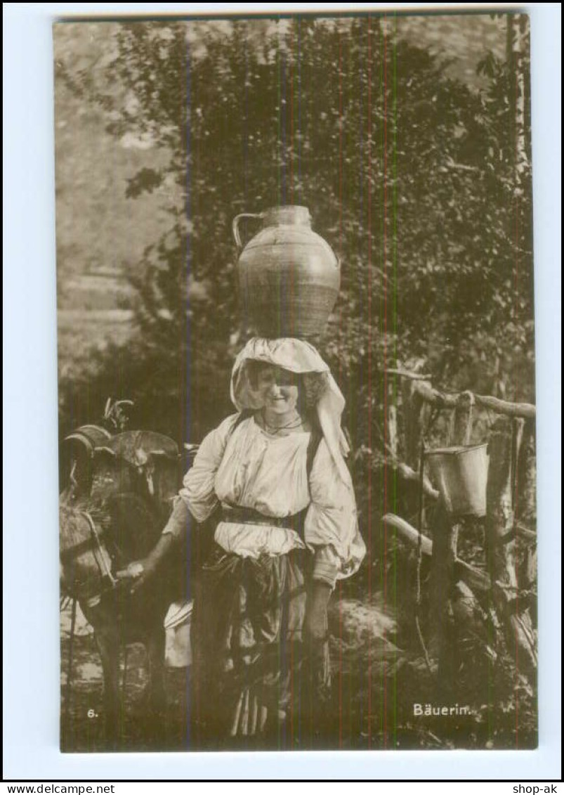 S3423/ Griechenland Bäuerin Peasant Woman Trinks-Bildkarte AK-Format Ca.1925 - Grecia