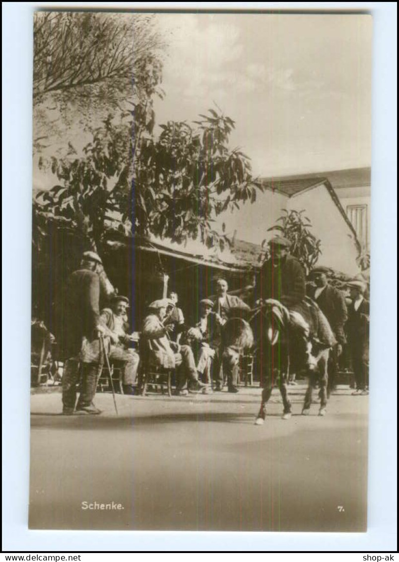 S3422/ Griechenland Treiben Vor Einer Schenke Trinks-Bildkarte AK-Format Ca.1925 - Greece