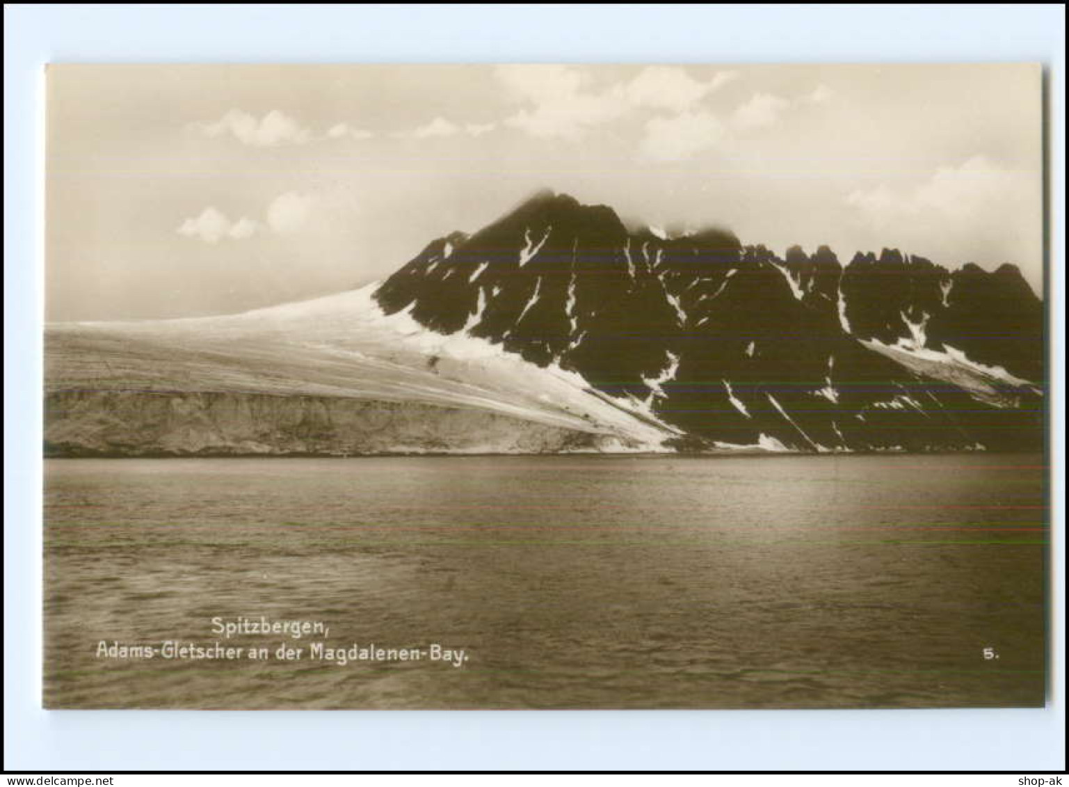 S3418/ Spitzbergen Adams-Gletscher Trinks-Bildkarte AK-Format Ca.1925 - Noruega