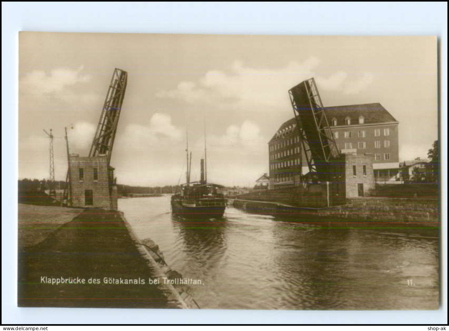 S3400/ Trollhättan Klappbrücke NorwwegenFoto Trinks-Bildkarte AK-Format Ca.1925 - Noruega