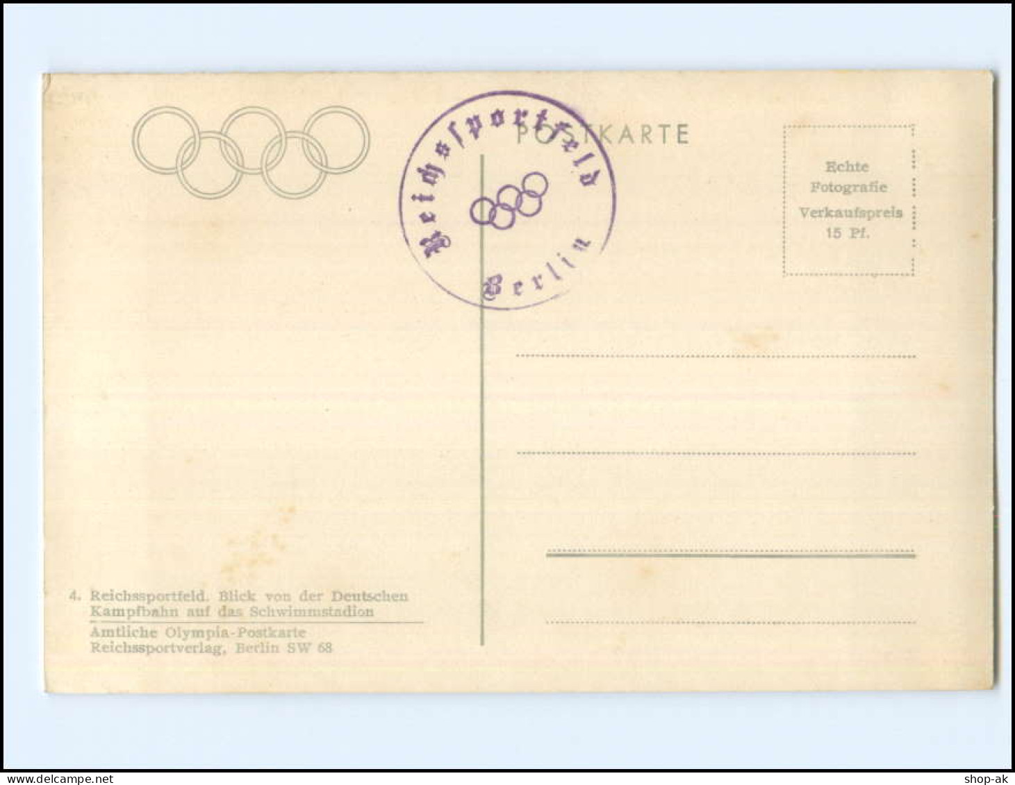 XX16753/ Berlin Reichssportfeld Schwimmstadion Olympiade 1936 Foto AK  - Olympic Games