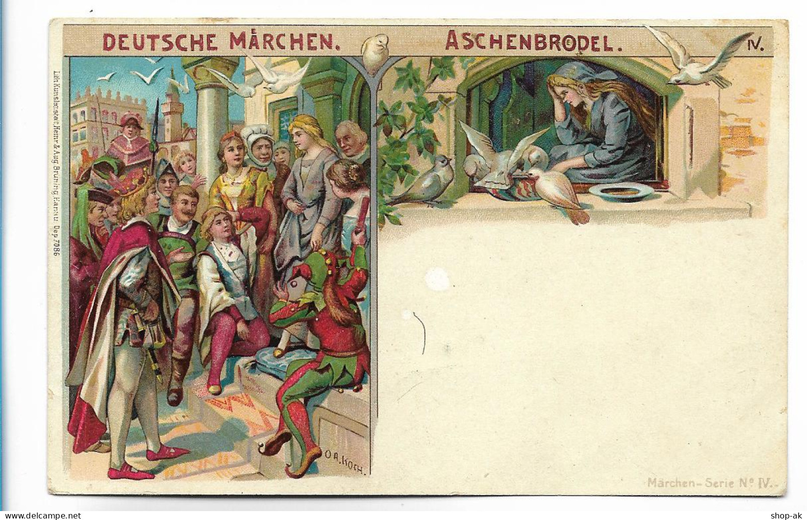 V3319/ Deutsche Märchen Aschenbrödel Schöne Litho AK Ca.1900 - Fairy Tales, Popular Stories & Legends