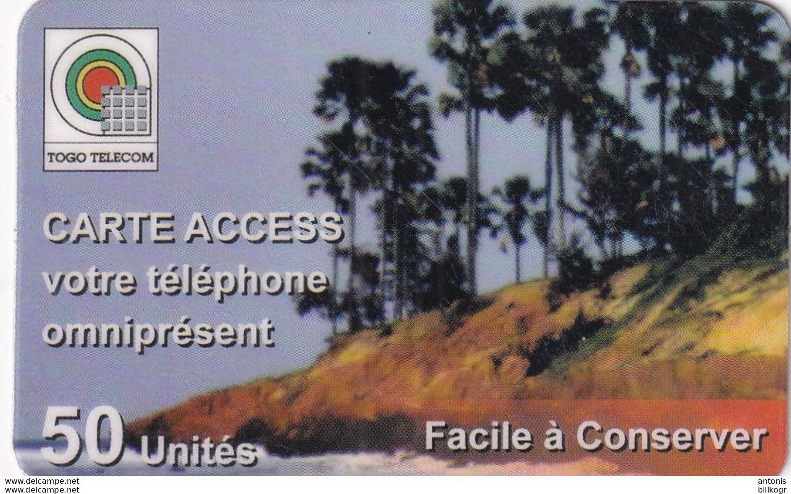 TOGO - Palm Trees, Togo Telecom Prepaid Card 50 Units, Used - Togo