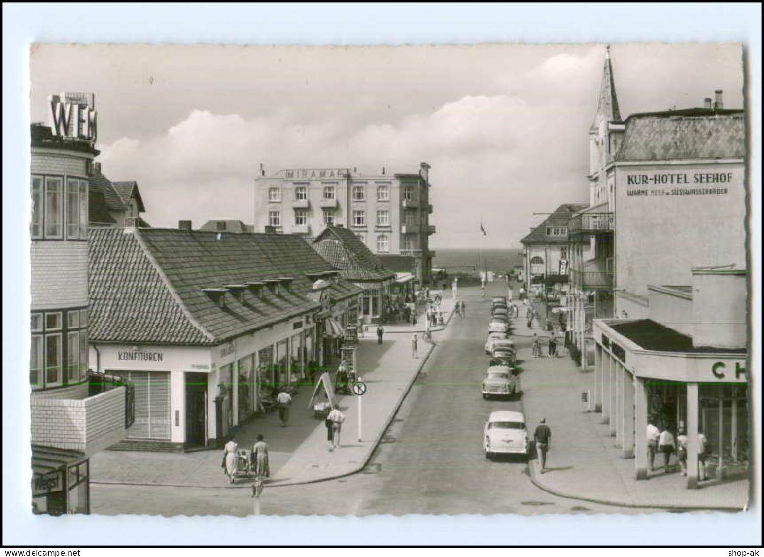 Y22988/ Westerland Friedrichstraße AK 1959 Autos Opel  - Sylt