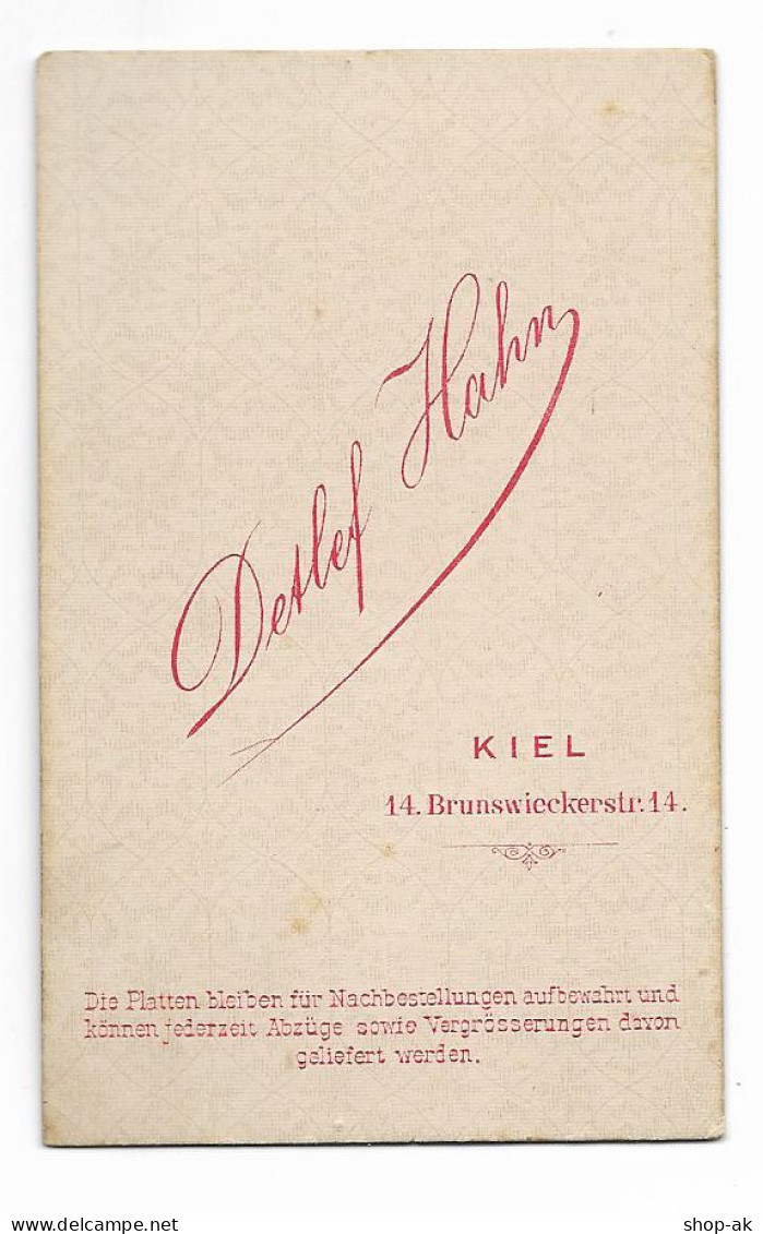 Y22476/ CDV Foto Ehepaar Atelier Detlef Hahn, Kiel Ca.1890 - Otros & Sin Clasificación