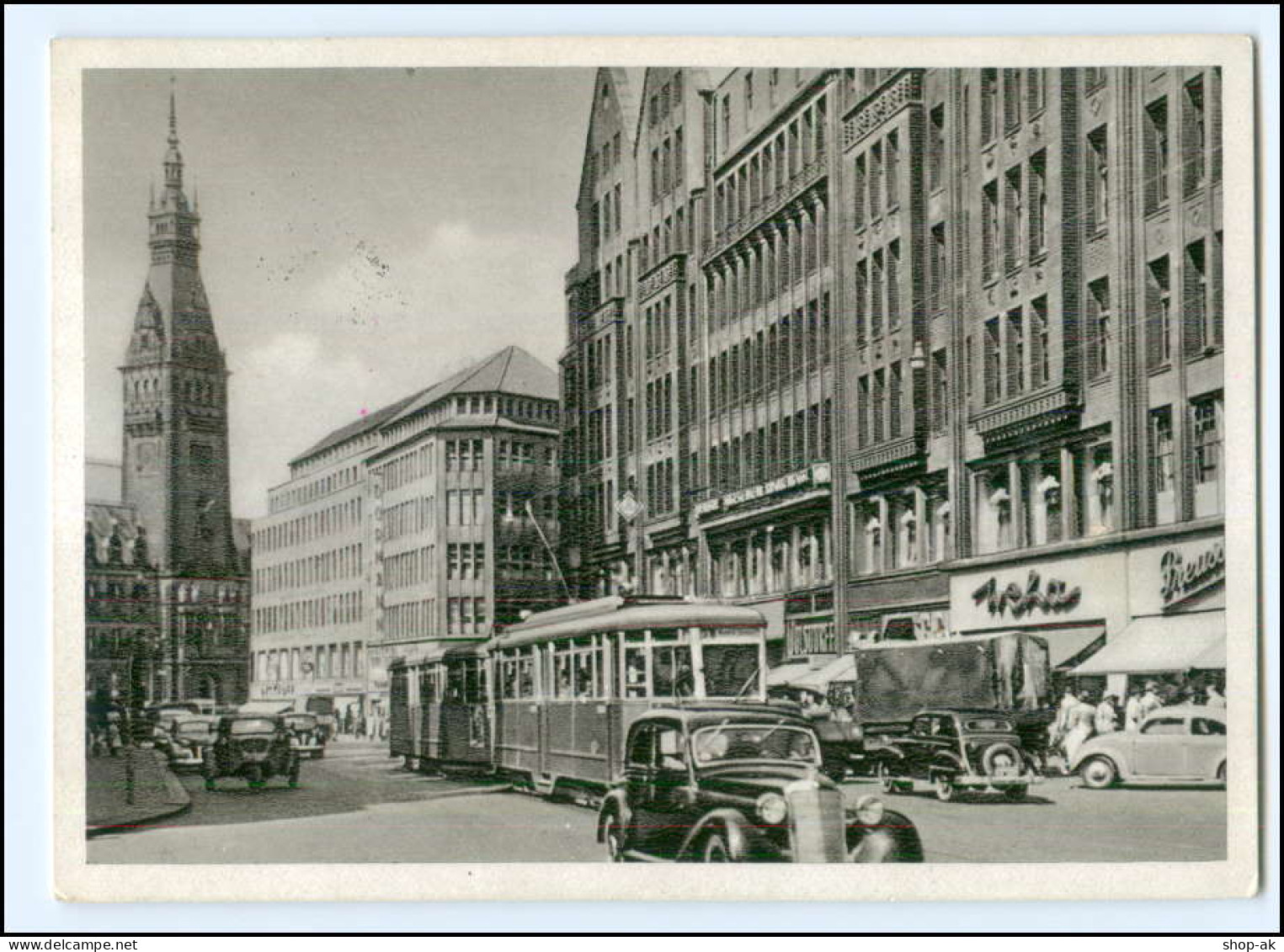 Y21132/ Hamburg  Mönckebergstraße Straßenbahn AK 1956 - Mitte