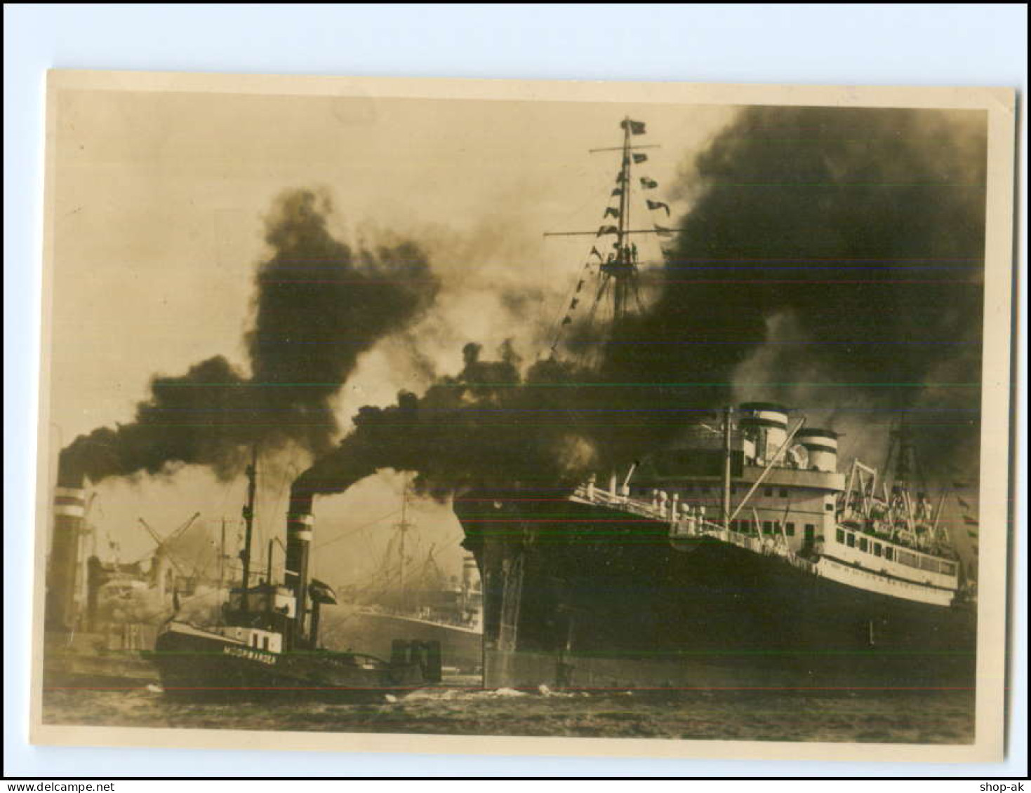 Y20457/ Hamburg Hafen Dampfer St. Louis Und Schlepper  Foto AK Ca.1935 - Steamers