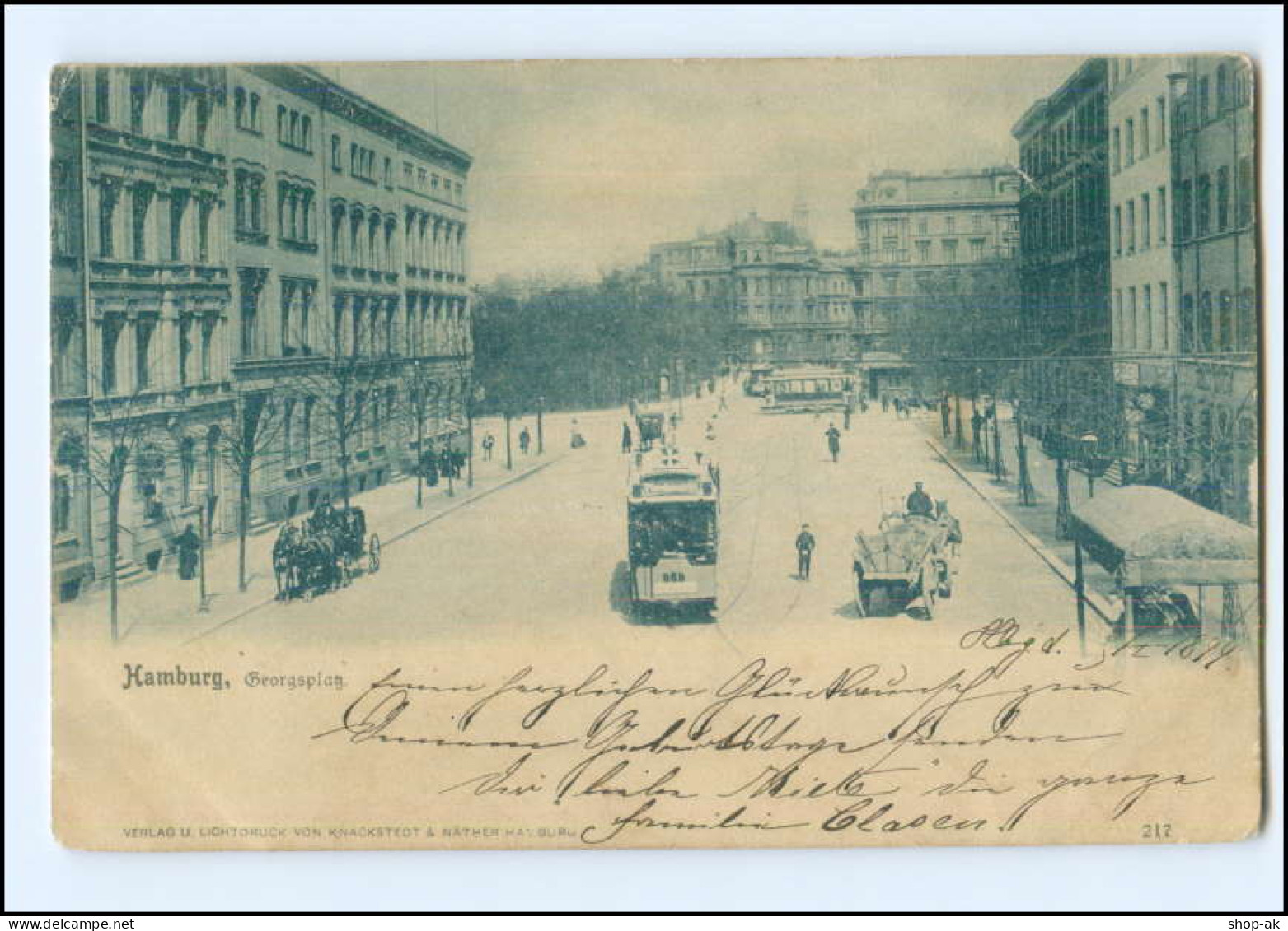 Y20440/ Hamburg St. Georg Georgsplatz Straßenbahn AK 1899 - Mitte