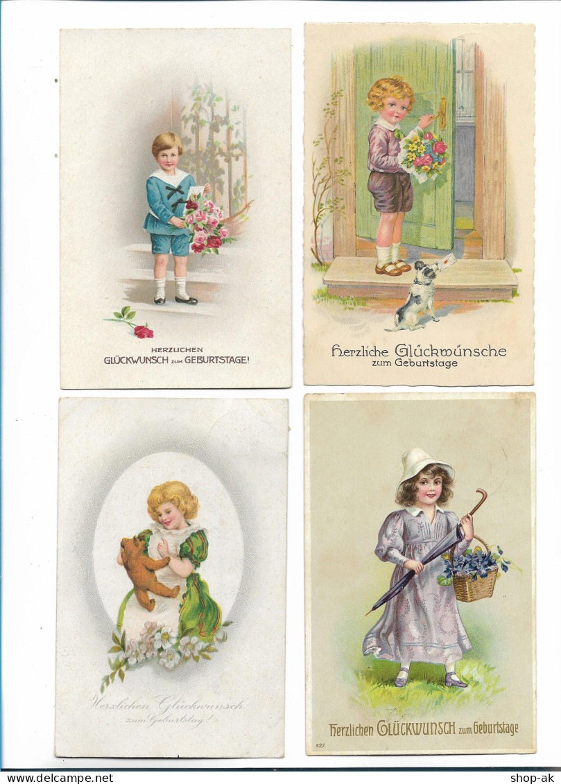 XX14800/ 4 X Alte AK Geburtstag  Kinder Litho  - Verjaardag