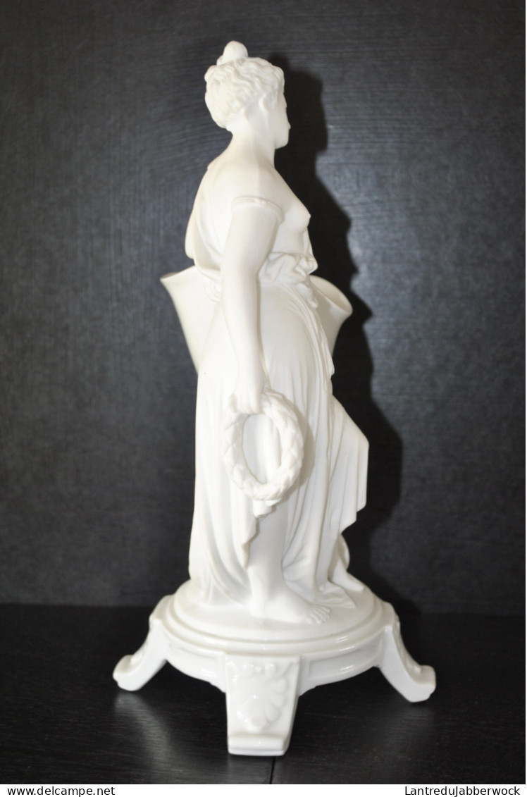 STATUETTE EN PORCELAINE BLANCHE ET BISCUIT FEMME ANTIQUE DENUDEE A LA COURONNE DE LAURIER DAPHNE?? MYTHOLOGIE Marque CC - Autres & Non Classés