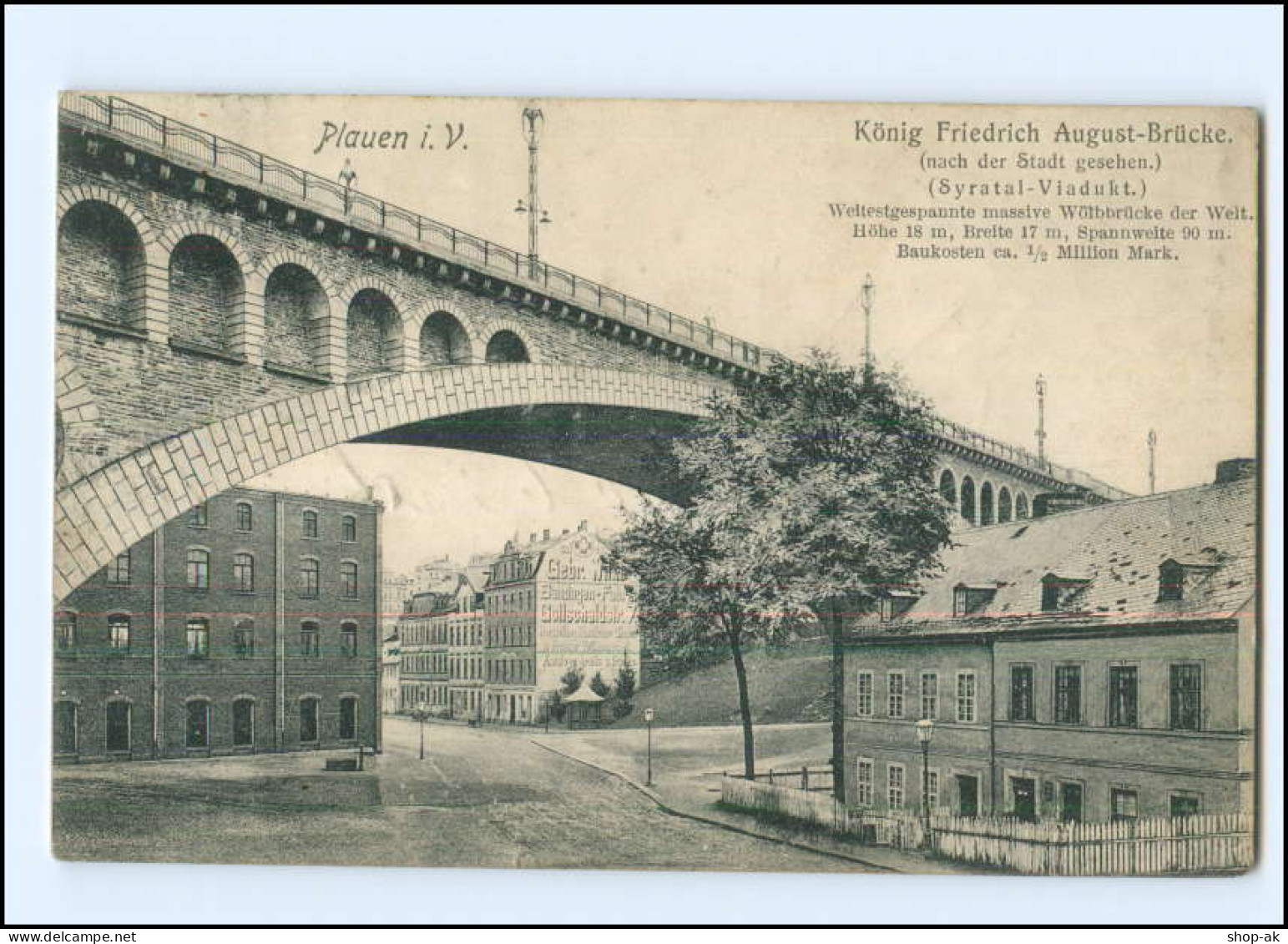 XX00539-085./ Plauen König Friedrich August-Brücke AK 1906 - Other & Unclassified