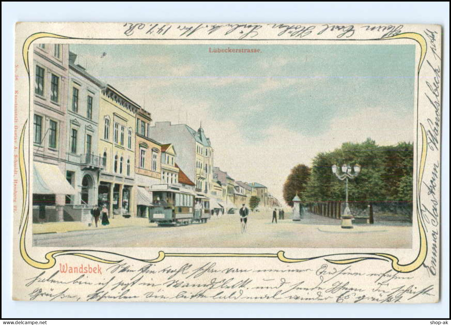 #080/ Hamburg Wandsbek Lübeckerstr. Straßenbahn AK 1905 - Wandsbek