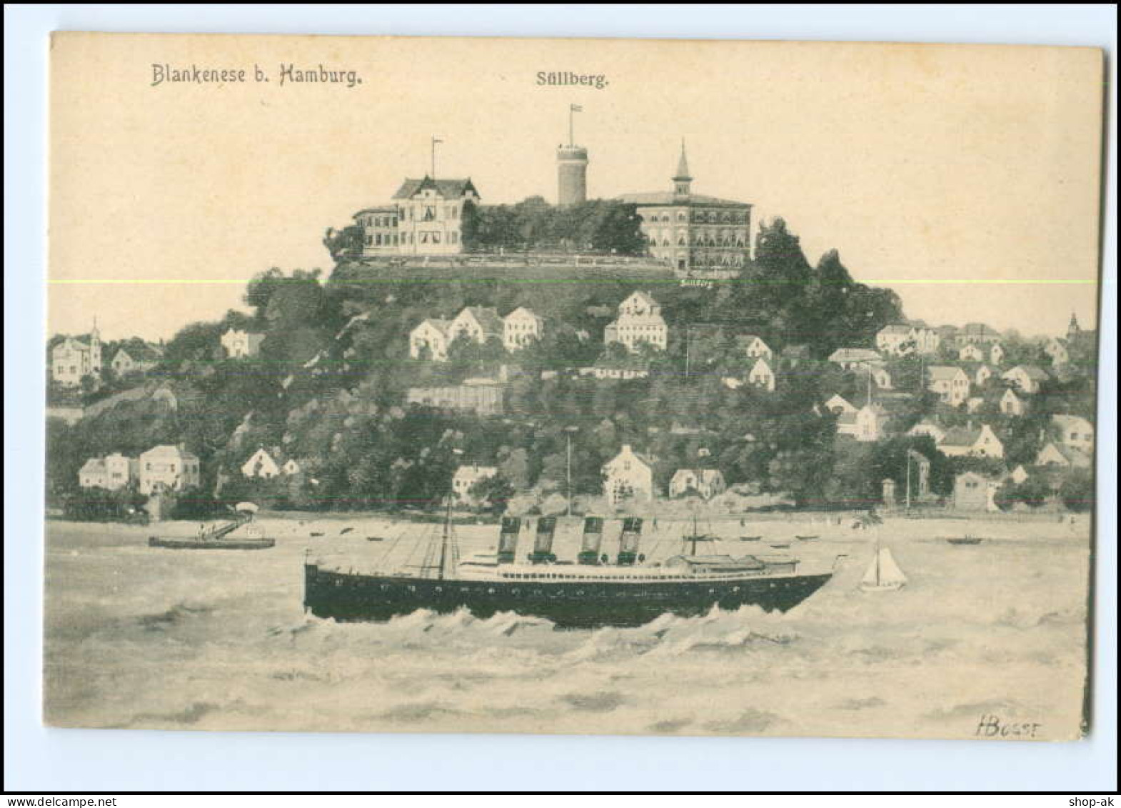 #053/ Hamburg Blankenese Süllberg  Dampfer AK Ca.1910 - Blankenese