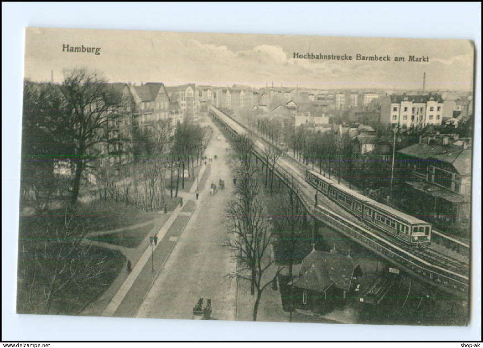 #079/ Hamburg Barmbeck Hochbahn Am Markt AK Ca.1910 - Noord