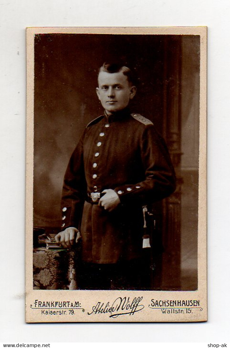 Y9802/ CDV Foto Soldat Regiment 81  Atelier Wolff, Frankfurt  Ca.1910 - Otros & Sin Clasificación