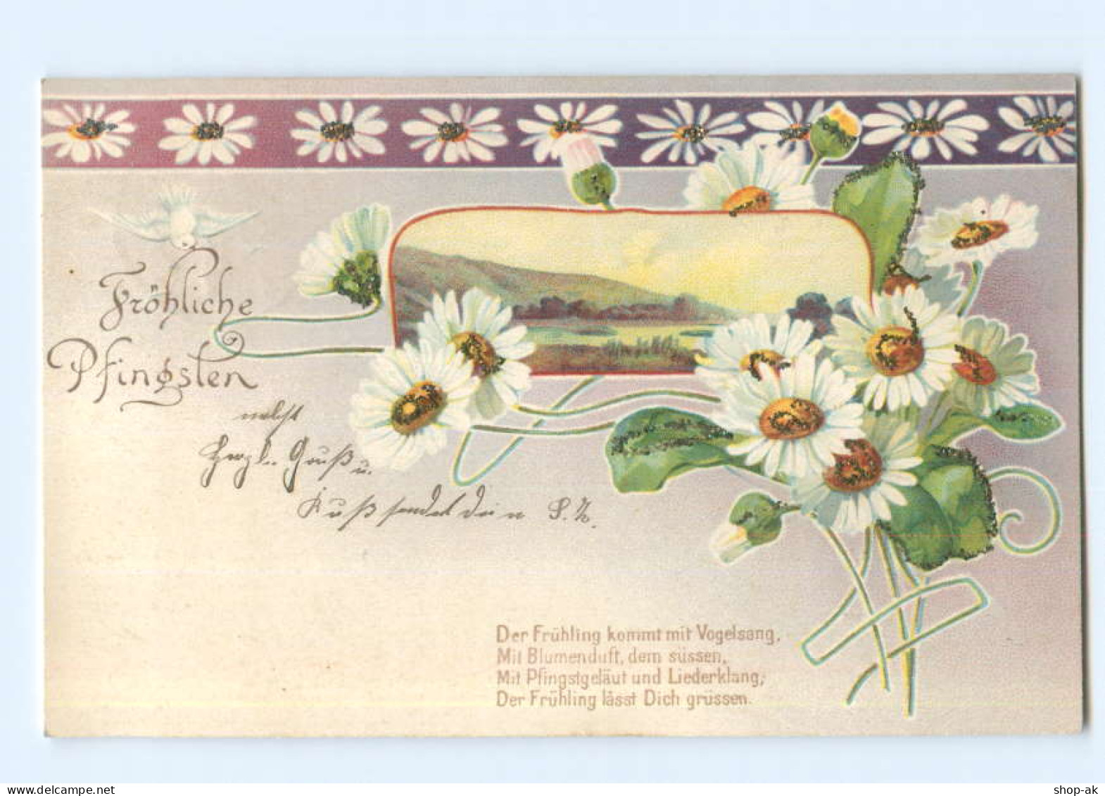 U2976/ Pfingsten Blumen Glimmer 1901 Litho AK - Pinksteren