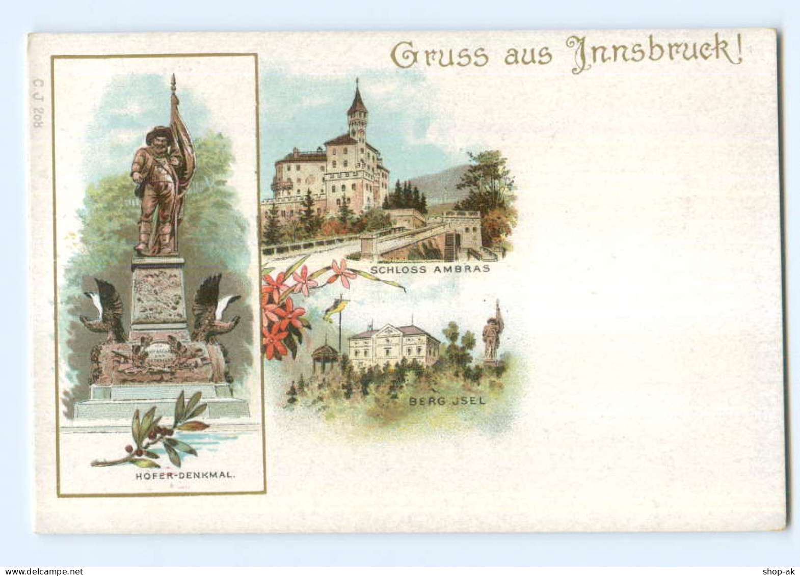 U2693/ Gruß Aus Innsbruck Schloß Ambras  Schöne Litho AK Ca.1898 - Sonstige & Ohne Zuordnung