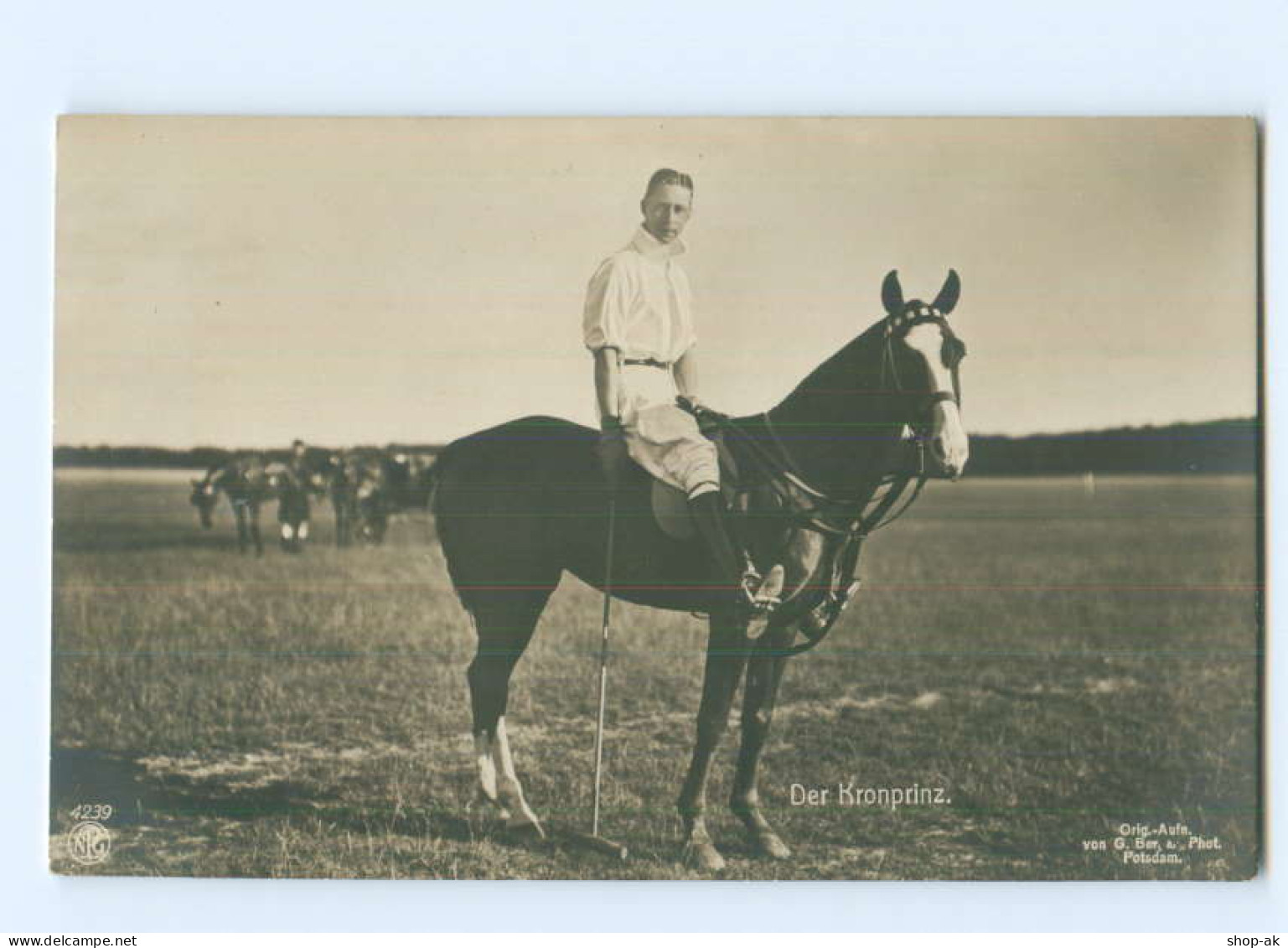 U2652/ Der Kronprinz Spielt Polo NPG Foto AK   Ca.1912 Pferd - Königshäuser