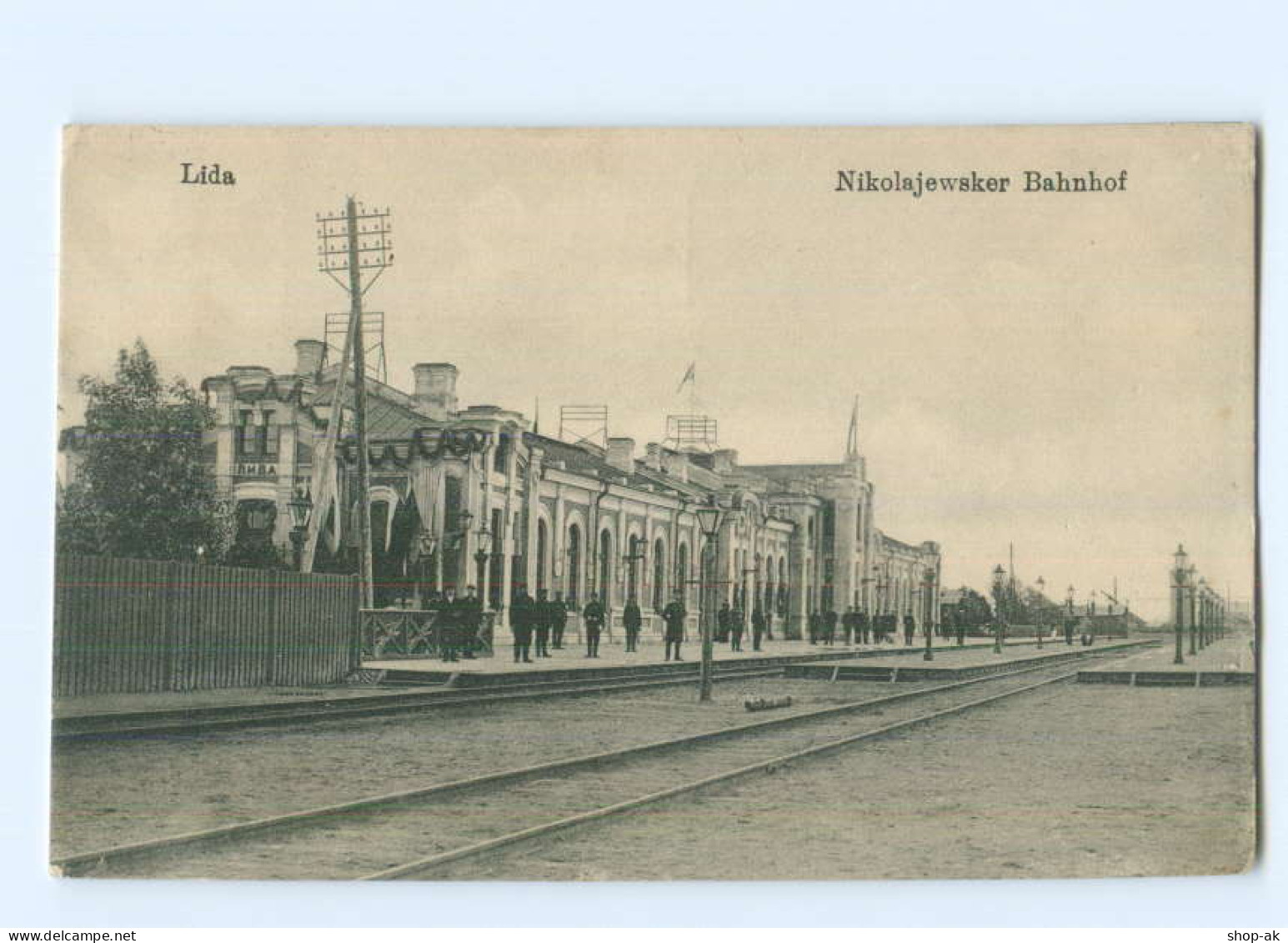 U2473/ Lida Nikolajewsker Bahnhof Weißrussland AK 1917 - Weißrussland