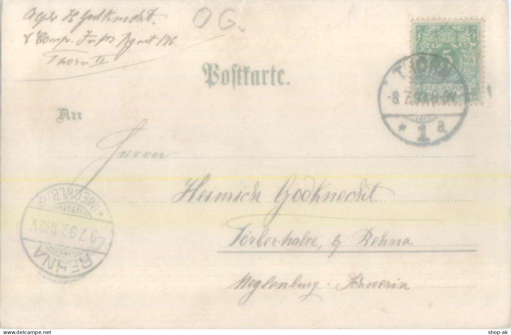 U2483/ Gruß Von Festung Thorn Litho AK 1899  - Westpreussen