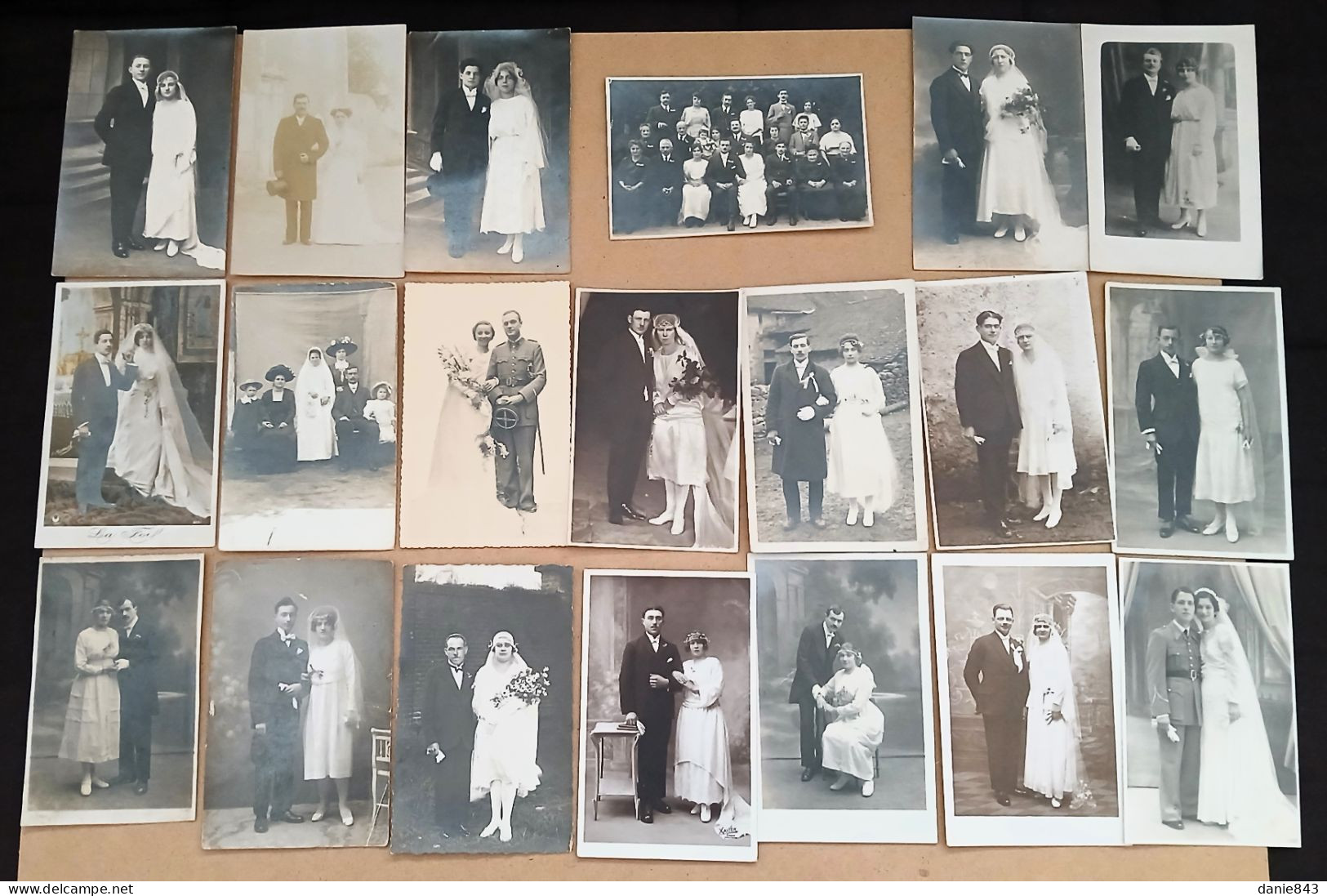 Lot De 20 CARTES PHOTOS DE MARIÉS, MARIAGES -  Toutes Les Cartes Sont Visibles - 5 - 99 Postcards