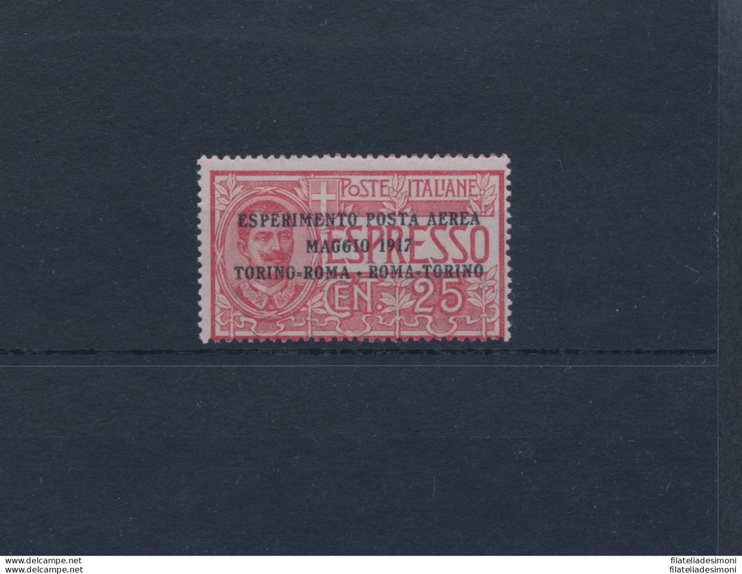 1917 Italia , Posta Aerea N. 1 , 25 Cent Rosso , MNH** Centratura Normale - Sonstige & Ohne Zuordnung