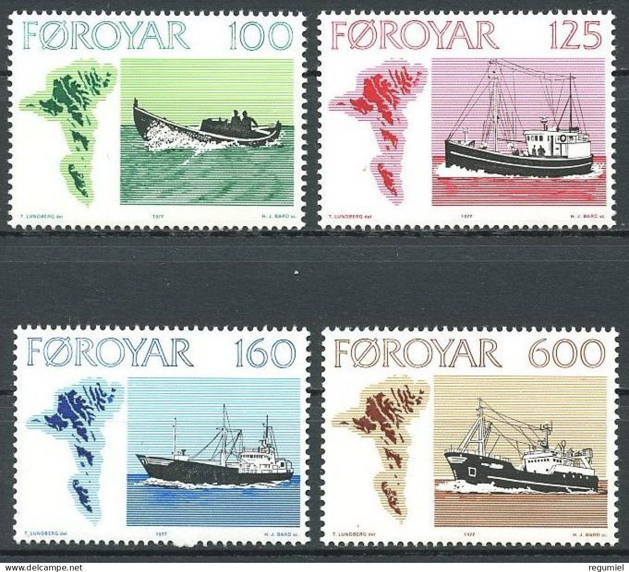 Feroe  18/21 ** MNH. 1977 - Faroe Islands