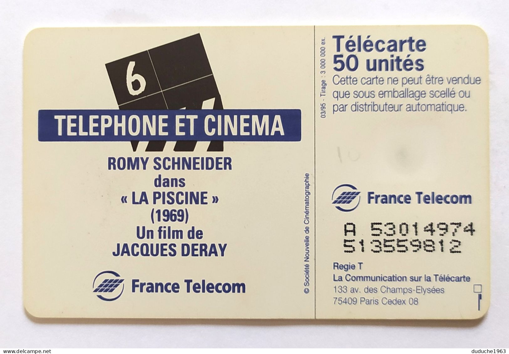 Télécarte France - Téléphone Et Cinéma - Romy Schneider - Ohne Zuordnung