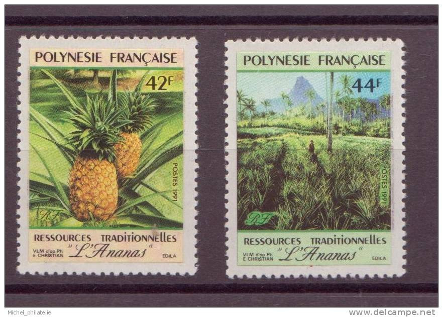 Polynésie - YT N° 374 à 375 ** - Neuf Sans Charnière - 1991 - Nuevos