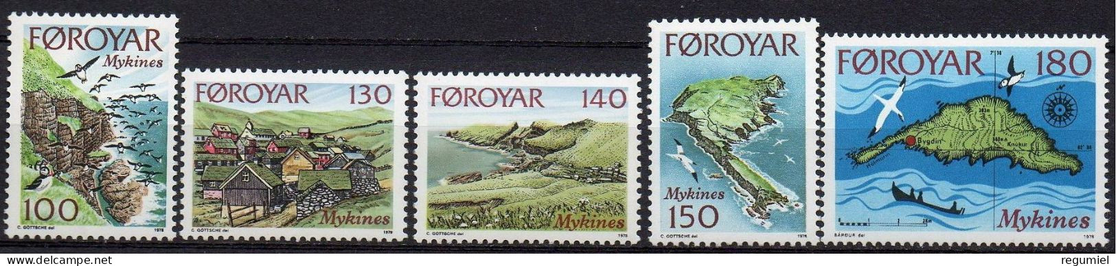 Feroe  25/29 ** MNH. 1978 - Islas Faeroes