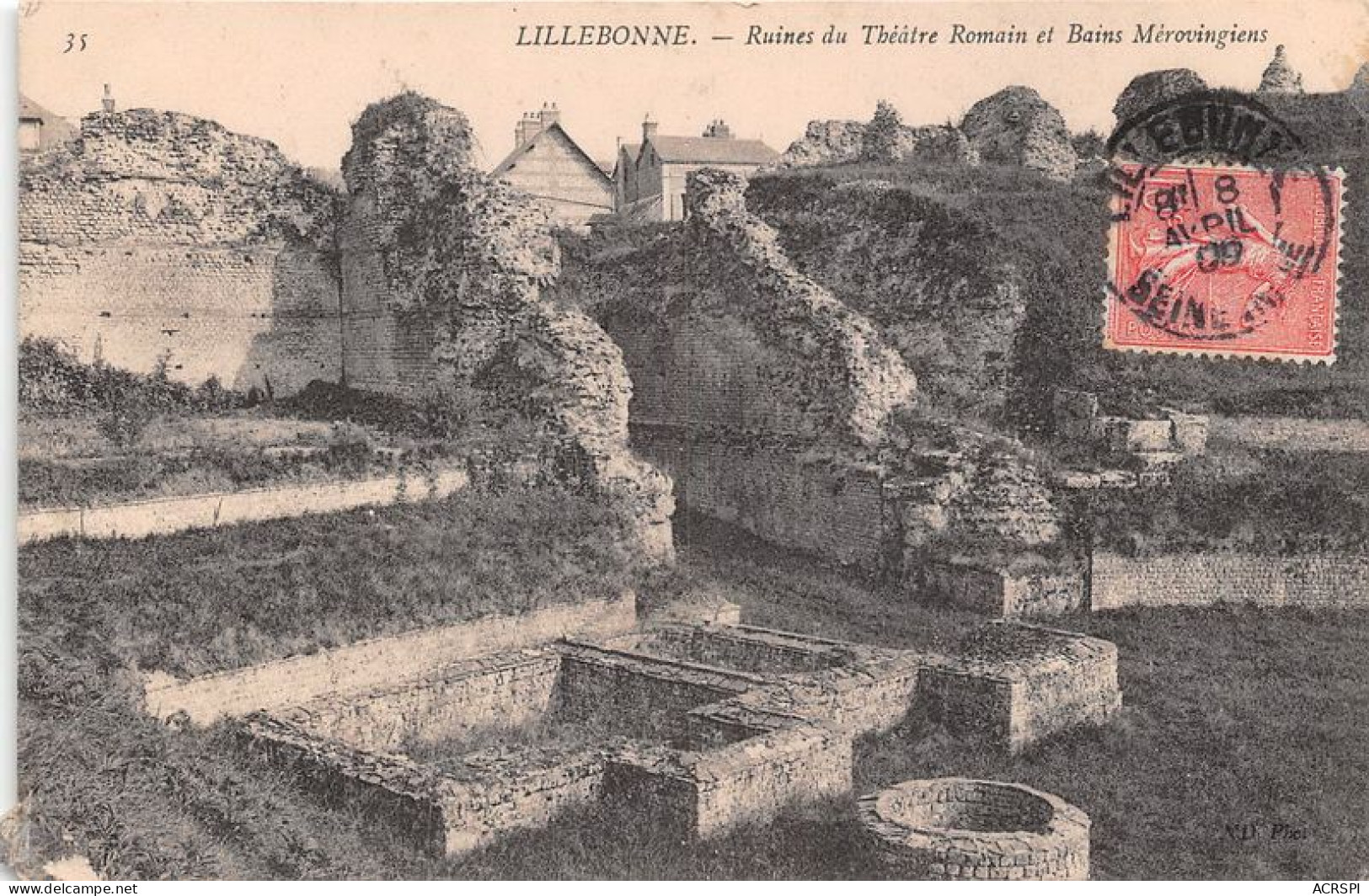 LILLEBONNE Ruines Du Theatre Romain Et Bains Meroovingiens 9(scan Recto-verso) MA1712 - Lillebonne