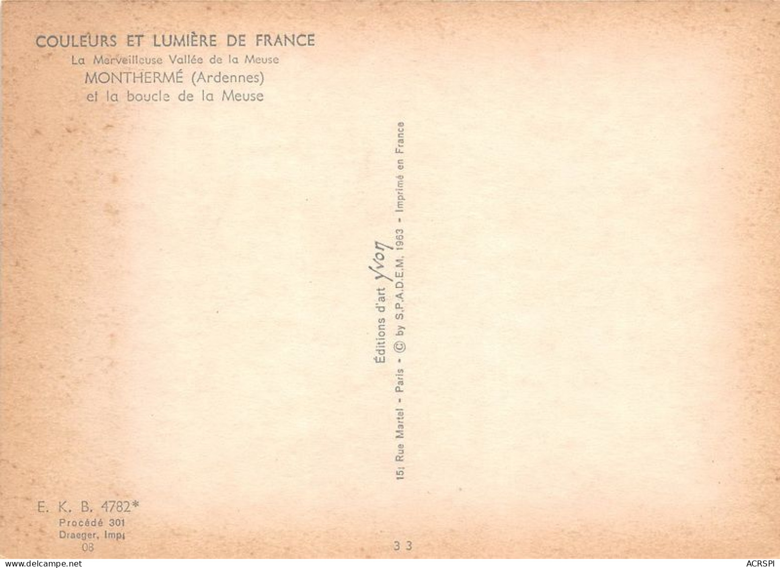 MONTHERME Et La Boucle De La Meuse 12(scan Recto-verso) MA1733 - Montherme