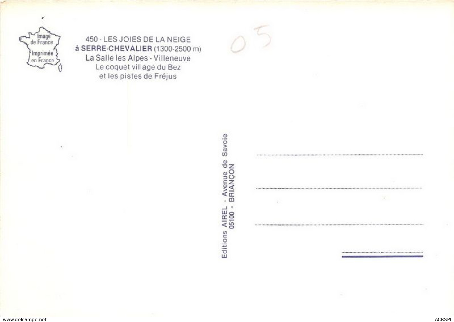 Les Joies De La Neige A SERRE CHEVALIER La Salle Les Alpes Villeneuve 2(scan Recto-verso) MA1724 - Serre Chevalier