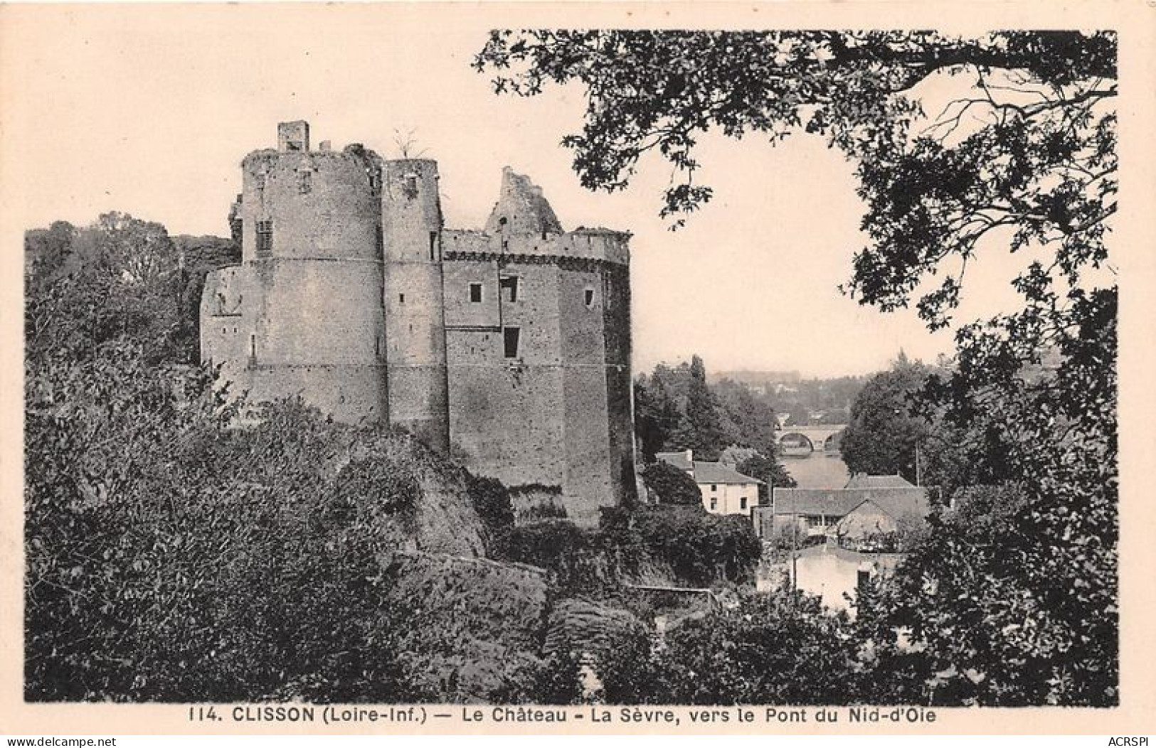 CLISSON Le Chateau La Sevre Vers Le Pont Du Nid D Oie 20(scan Recto-verso) MA1749 - Clisson