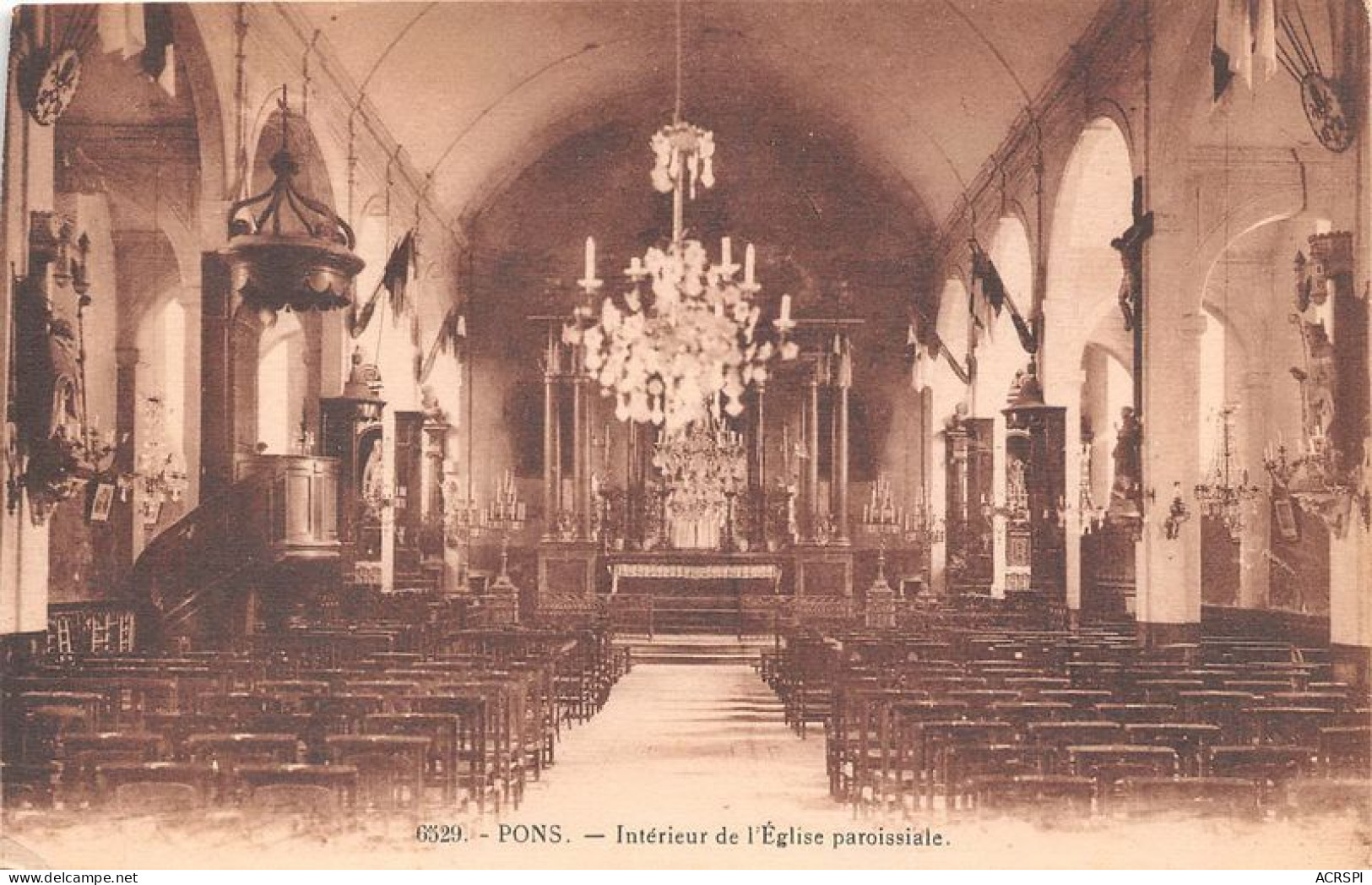 PONS Interieur De L Eglise Paroissiale 22(scan Recto-verso) MA1748 - Pons