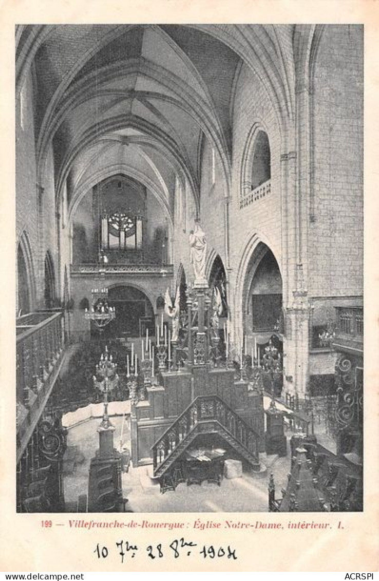 VILLEFRANCHE DE ROUERGUE Eglise Notre Dame Interieur 25(scan Recto-verso) MA1746 - Villefranche De Rouergue