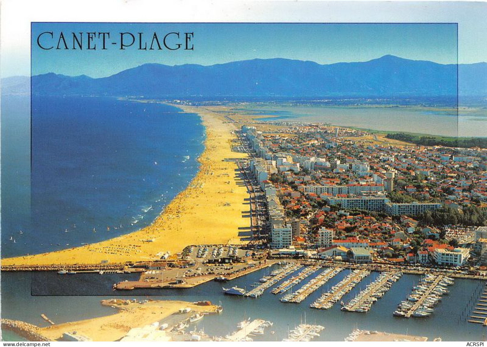 CANET PLAGE Vue Aerienne Du Port De Plaisance Et De La Plage Au Fond Les Alberes 20(scan Recto-verso) MA1779 - Canet Plage