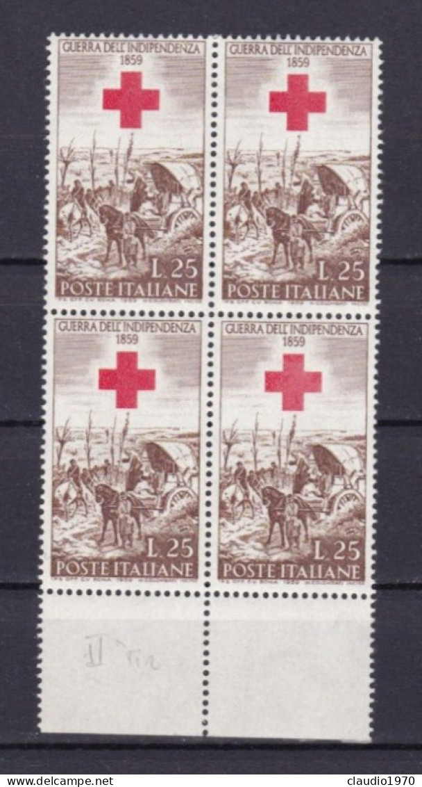 ITALIA - REPUBBLICA  - QUARTINA -  25 L. -Centenario Della II Guerra D'Indipendenza - 1959 -  (39) - 1946-60: Neufs